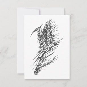 Cartão De Agradecimento Vinhas Preto Branco Arte Tribal Tatuagem Abstrata