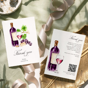 Cartão de Agradecimento Vino Before Vows Chá de No