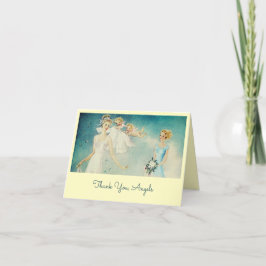 Cartão De Agradecimento Vintage 1950s Angels Bridal/Casamento