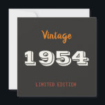 Cartão De Agradecimento Vintage 1954 edição limitada 60th Birthday Gift<br><div class="desc">Vintage edição limitada de 1954,  70 Aniversário presente</div>