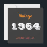 Cartão De Agradecimento Vintage 1964 edição limitada 60th Birthday Gift<br><div class="desc">Vintage 1964 year limited edition 60th Birthday Gift</div>
