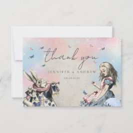 Cartão De Agradecimento Vintage Alice no País das Maravilhas Obrigado