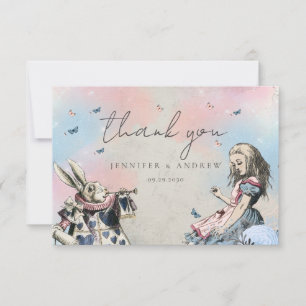 Cartão De Agradecimento Vintage Alice no País das Maravilhas Obrigado