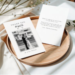 Cartão De Agradecimento Vintage Arco Negro Foto Flat Wedding