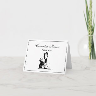 Cartão De Agradecimento Vintage Art Deco Lady With Pearls Blam White