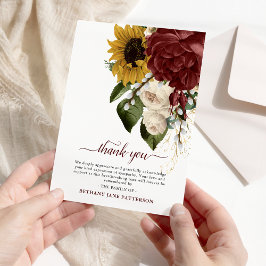 Cartão De Agradecimento Vintage Autumn Fall Blooms Simpatia