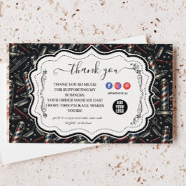 Cartão De Agradecimento Vintage Barbershop Tools Pattern