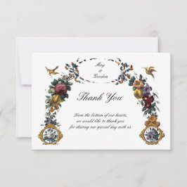 Cartão De Agradecimento Vintage Baroque Rococo Floral Cartouche