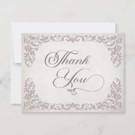 Cartão De Agradecimento Vintage Biblioteca Story Fairy Tale Casamento