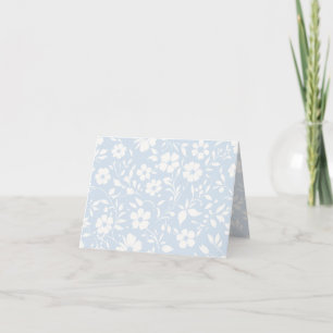 Cartão De Agradecimento Vintage Bloom Neutro - Azul Pó