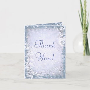 Cartão De Agradecimento Vintage Blue Floral Casamento Muito Obrigado