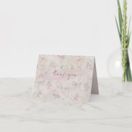 Cartão De Agradecimento Vintage Blush Peony Bridal Shower Party