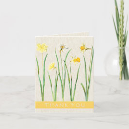 Cartão De Agradecimento Vintage Botanical Daffodil Obrigado