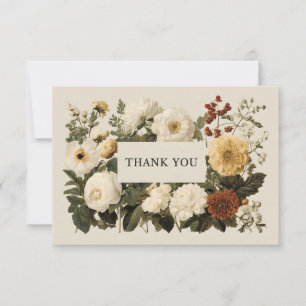 Cartão De Agradecimento Vintage Botanical "Obrigado" Design