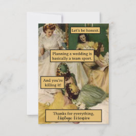 Cartão De Agradecimento Vintage Bridesmaid Personalizada Obrigado Presente