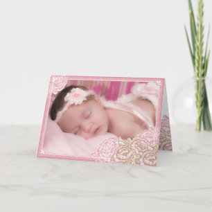 Cartão De Agradecimento Vintage Cabbage Roses Photo Thank You