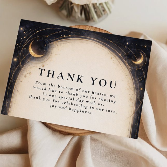 Cartão De Agradecimento Vintage Celestial Wedding (Criador carregado)