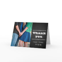 Vintage Chalkboard Casais Foto Casamento Obrigado