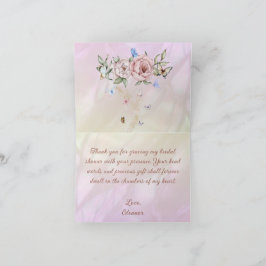 Cartão De Agradecimento Vintage Champagne Peony Bridal Shower Tea Party