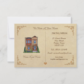 Cartão De Agradecimento Vintage Change Of Address Note Card