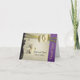 Cartão De Agradecimento Vintage Classy Color Amethyst Flowers