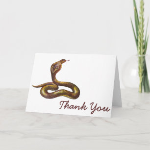 Cartão De Agradecimento Vintage Cobra Snake Illustration