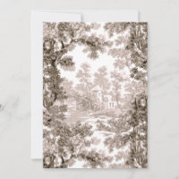 Vintage Cottage Landscape Toile-Brown & White