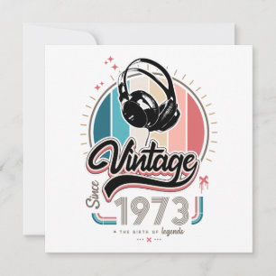 Cartão De Agradecimento Vintage desde fones de ouvido de 1973