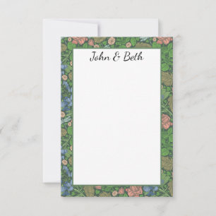 Cartão De Agradecimento Vintage Dragonfly voando em um jardim inglês