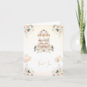 Cartão De Agradecimento Vintage Elegante Pequena Princesa Obrigada