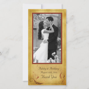 Cartão De Agradecimento Vintage Fall Country Rustic Floral Weding