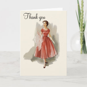 Cartão De Agradecimento Vintage fashion thank you card