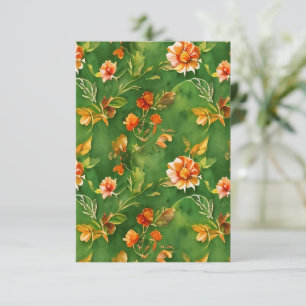 Cartão De Agradecimento Vintage Floral Garden Watercolor Padrão Sem Costur