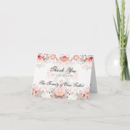 Cartão De Agradecimento Vintage Floral Pattern Damask Simpatia Obrigado