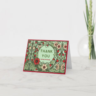 Cartão De Agradecimento Vintage Garden Art Nouveau Wedding