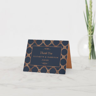 Cartão De Agradecimento Vintage Geométrico Art Deco Gatsby Wedding
