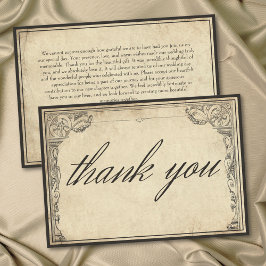 Cartão De Agradecimento Vintage Gothic Medieval Border Parchment Wedding