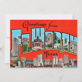 Cartão De Agradecimento Vintage Greeting Fort Worth TX 5x7 Big Postcard