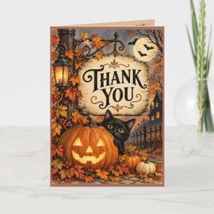 Cartão de agradecimento Vintage Halloween Abóbora