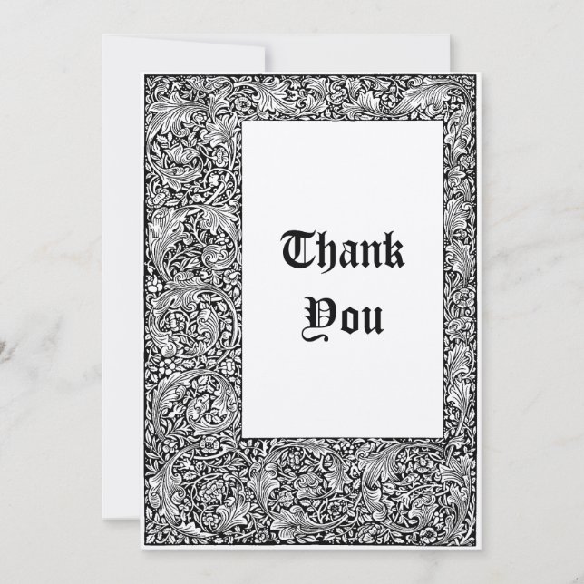 Cartão De Agradecimento Vintage Kelmscott Press William Morris Beowulf (Frente)