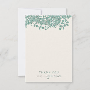 Cartão De Agradecimento Vintage lace rústico obrigado de casamento