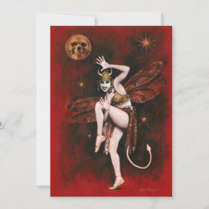 Cartão De Agradecimento Vintage Lady Dancing Devil Saudações Card