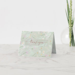 Cartão De Agradecimento Vintage Mint Peony Bridal Shower Party
