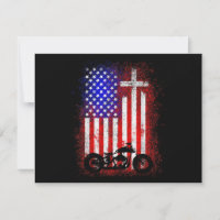 Vintage Motorcycle USA Flag Christian Faith para B