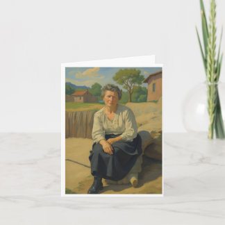 Cartão De Agradecimento Vintage Mulher do Exterior