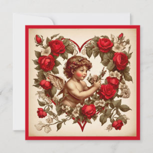 Cartão De Agradecimento Vintage Namorados art love cupid