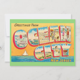 Cartão De Agradecimento Vintage Ocean City NJ 5x7 Big Postcard