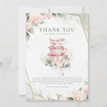Vintage Pink Watercolor Tea Party - primeiro anive