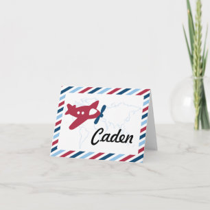 Cartão De Agradecimento Vintage Plane Airmail Obrigado