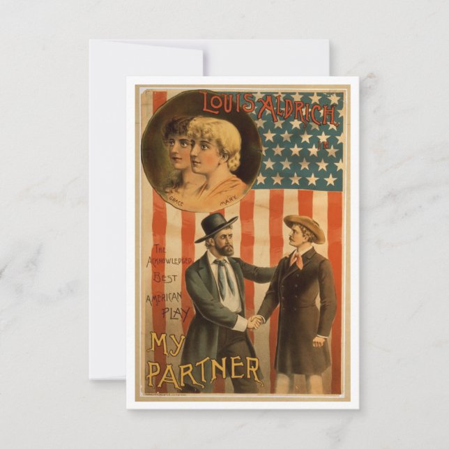 Cartão De Agradecimento Vintage Play "Meu Parceiro" (Frente)